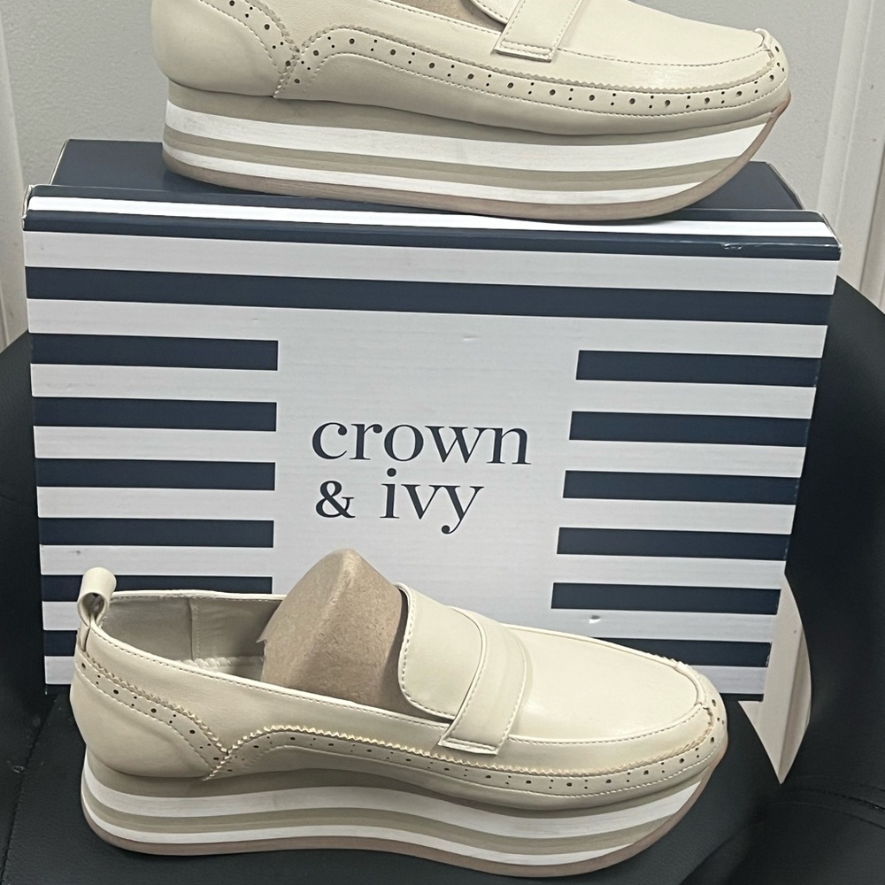 Crown & Ivy Cream Platform Shoes